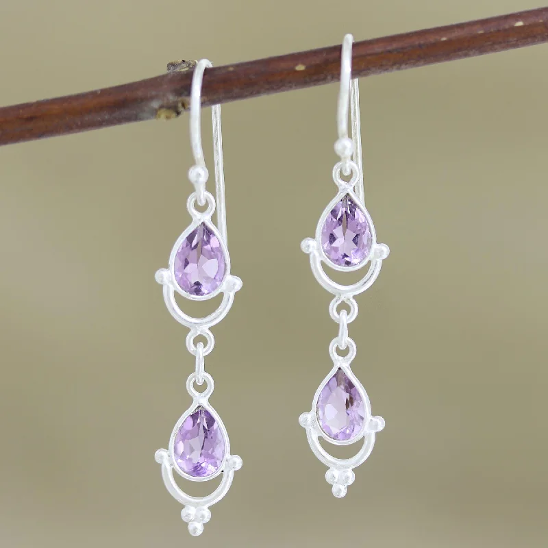 Trending Jewelry Now Available At Exclusive Prices Royal Rain Artisan Made Amethyst Sterling Silver Dangle Earrings