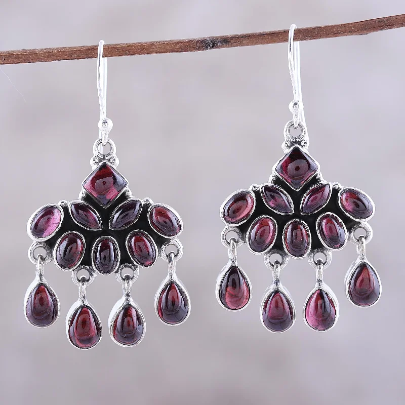Elegant Jewelry At Unbeatable Offers – Shop Before It's Gone Scarlet Fantasy Garnet Waterfall Earrings from India