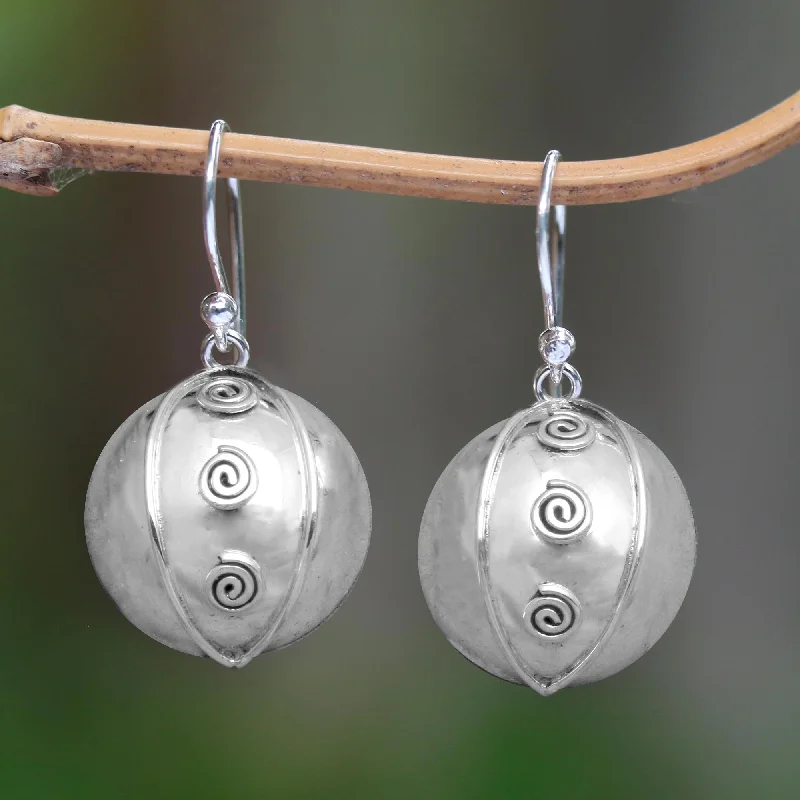 Eco-Friendly Sustainable Jewelry For Conscious Buyers Shining Baubles Polished Sterling Silver Dangle Earrings from Bali Eco-Friendly Sustainable Jewelry For Conscious Buyers Shining Baubles Polished Sterling Silver Dangle Earrings from Bali