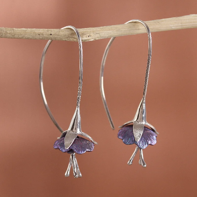 Elegant Jewelry, Affordable Luxury – Shop Now Sleepy Flowers Floral Titanium Plated Sterling Silver Drop Earrings