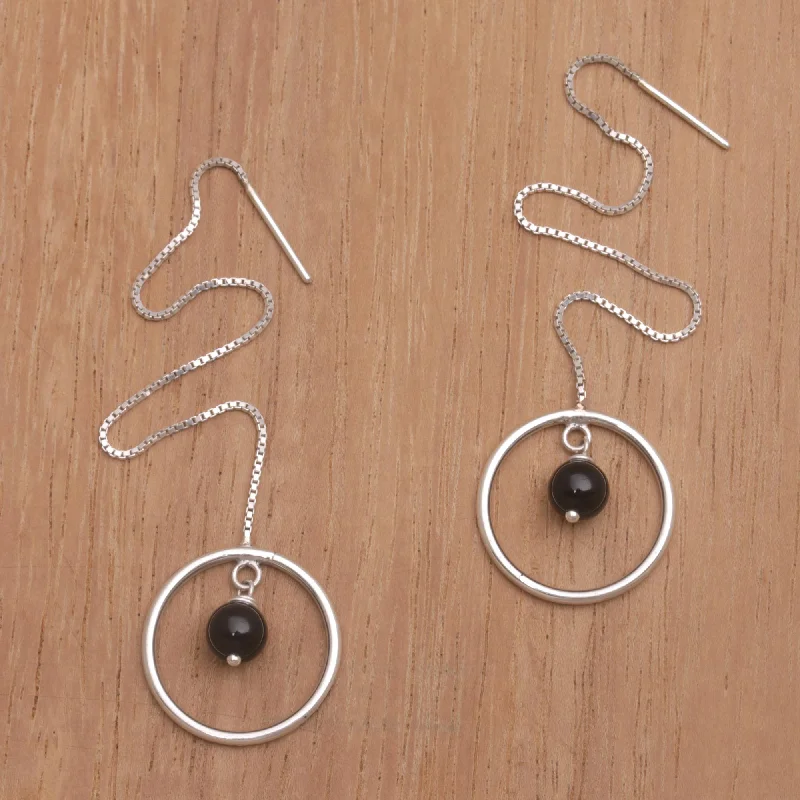 Jewelry Deals That Outshine The Rest Soulful Rings Onyx and Sterling Silver Threader Earrings from Bali