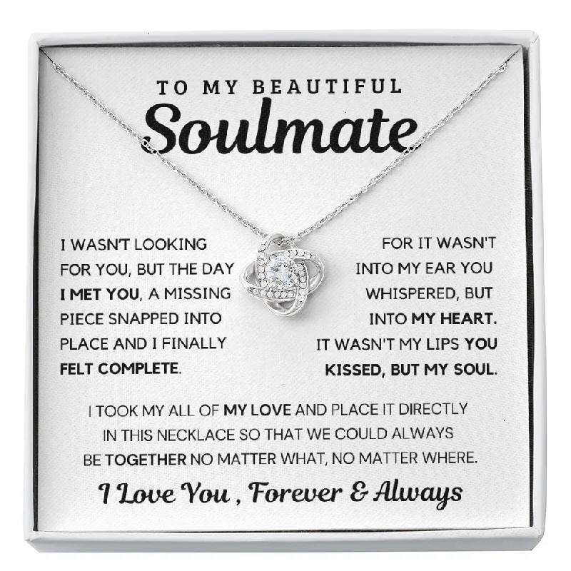 Save On Luxury Jewelry Pieces – Limited-Time Offers Love Knot Necklace- Soulmate Kissed My Soul Love Necklace Limited Edition -Grabs Yours Today!