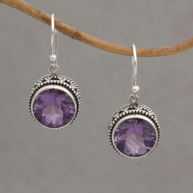 Waterproof Stainless Steel Jewelry For Lasting Beauty Sparkling Haven Handcrafted Amethyst and Sterling Silver Dangle Earrings