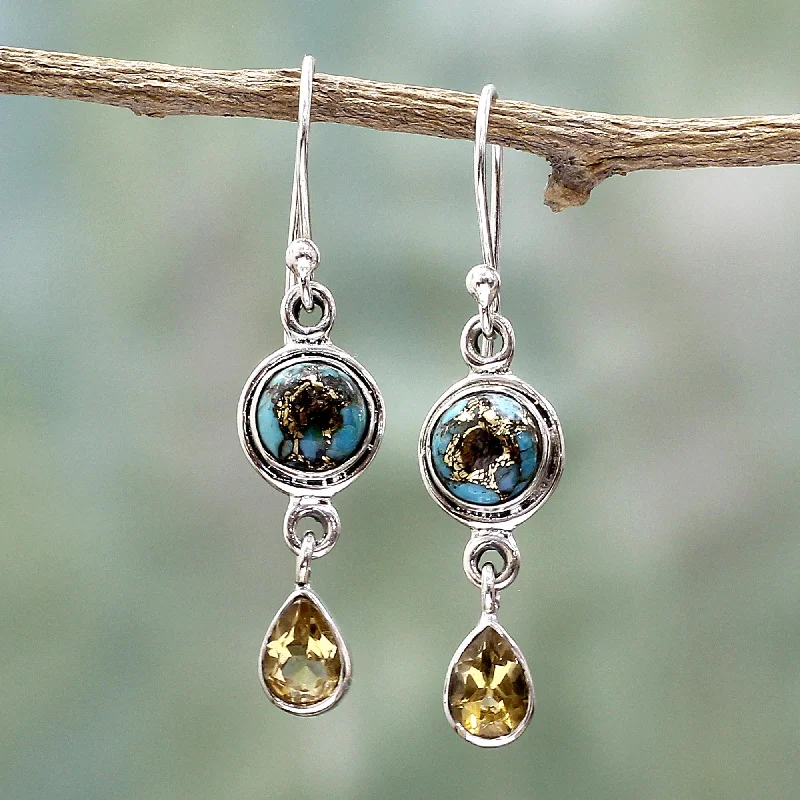 Jewelry Clearance Event – Stock Up Before It's Over Sunny Droplets Two Carat Citrine Dangle Earrings from India