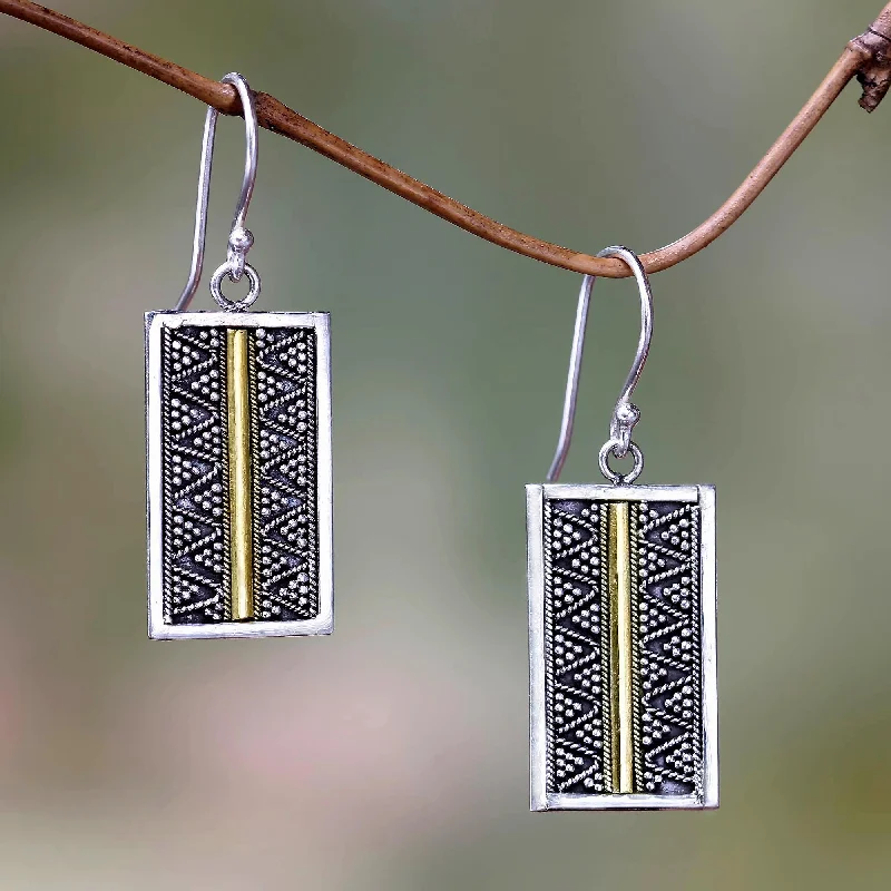 Timeless Jewelry Styles At Wallet-Friendly Prices Temple Gate Fair Trade Silver Earrings with 18k Gold Accents