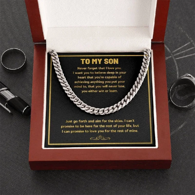 Get The Sparkle You Love At Prices You Adore To My Son Cuban Link Chain Necklace Birthday Graduation Gift From Dad Mom With Message Card White Get The Sparkle You Love At Prices You Adore To My Son Cuban Link Chain Necklace Birthday Graduation Gift From Dad Mom With Message Card White
