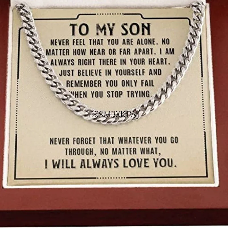 Accessorize For Less – Luxury Jewelry At Affordable Prices To My Son I Love You Never Forget That Whatever You Go Through Cuban Link Chain Necklace With Message Card Gift For Son Accessorize For Less – Luxury Jewelry At Affordable Prices To My Son I Love You Never Forget That Whatever You Go Through Cuban Link Chain Necklace With Message Card Gift For Son