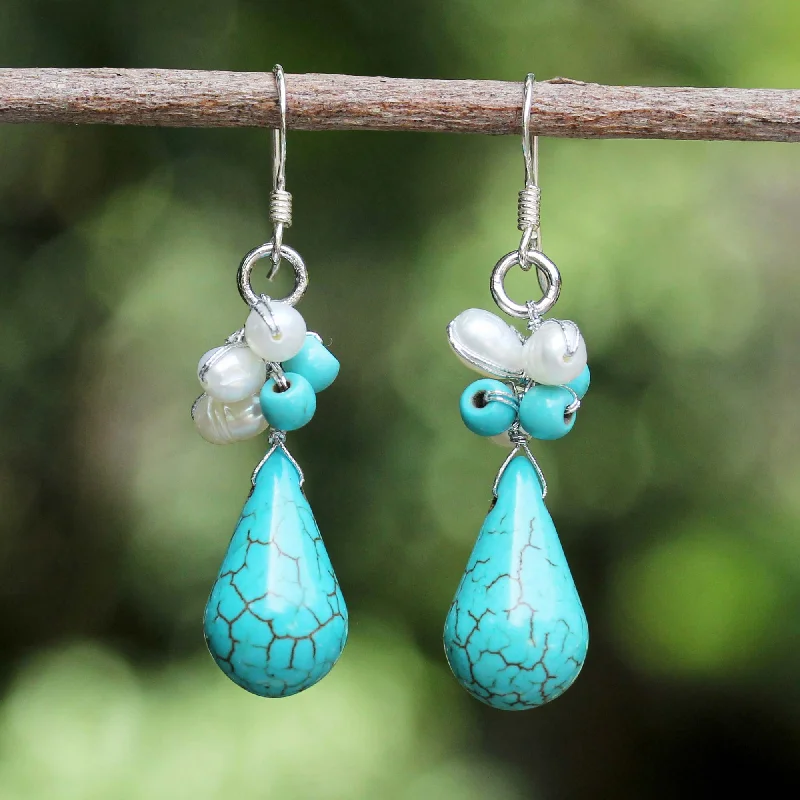 Affordable Elegance – Special Jewelry Sale Now Live Tropic Blue Pearls & Silver Cluster Earrings