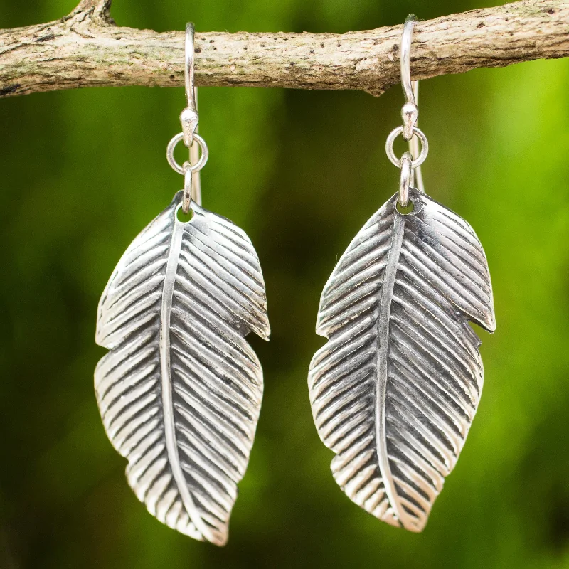 Personalized Jewelry At Special Discount Rates Tropical Leaves Sterling Silver Thai Tropical Leaf Earrings Handmade Jewelry