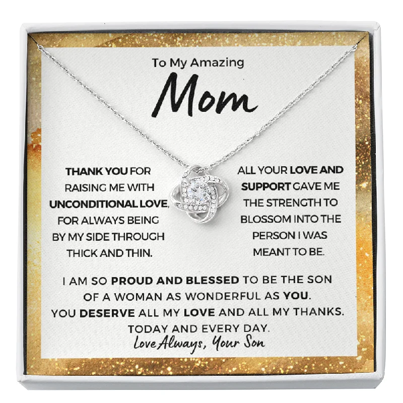 Jewelry Deals That Sparkle – Shop Today Love Knot Necklace- Unconditional Love Gift for Mom from Son Limited Quantities - Grab Yours Today!