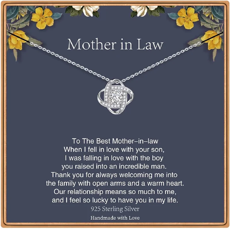 Personalized Jewelry Sale – Unique Pieces At Great Prices Wedding Necklace Gift Gifts for Women Girls 925 Sterling Silver Love Knot Necklace for Grandma Aunt Stepmother Sister
