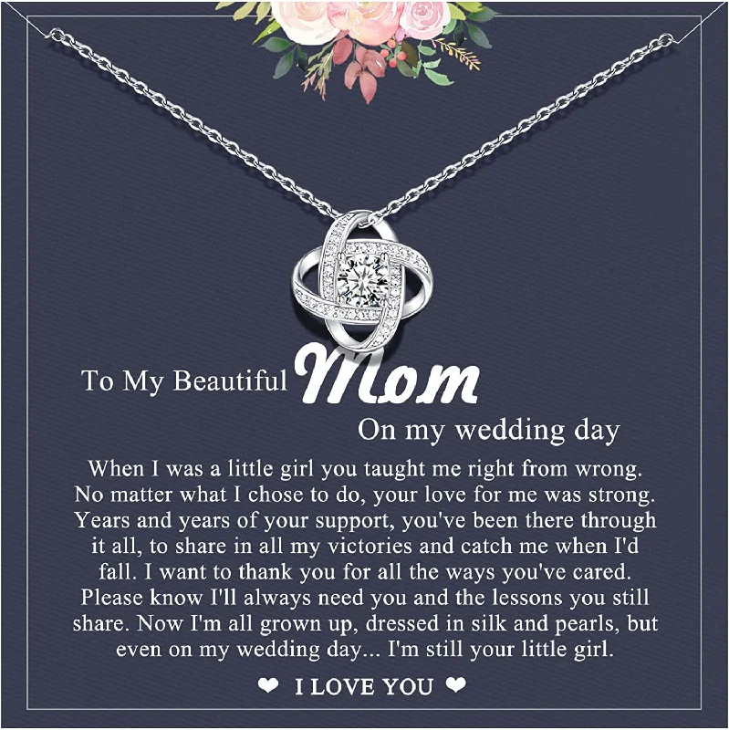 Jewelry Clearance Sale – Final Reductions Wedding Necklace Gift Love Knot Necklace Wedding Gifts for Mom Mother of the Bride Mother of the Groom Grandma