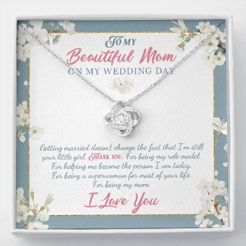 Seasonal Jewelry Deals – Elevate Your Style Wedding Necklace Gift To My Beautiful Mom On My Wedding Day Thank You For Being My Mom Love Knot Necklace Mother Of