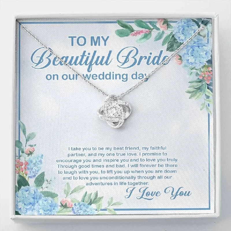 Exclusive Jewelry Offers – Shine For Less Wedding Necklace Gift To My Beautiful Mom On My Wedding Day Thank You For Being My Mom Love Knot Necklace Mother Of The