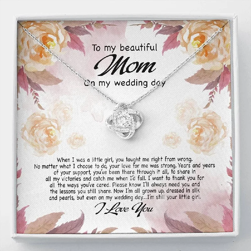 Trending Jewelry Styles Now At Limited-Time Discounts Wedding Necklace Gift To My Beautiful Mom On My Wedding Day Thank You For Being My Mom Love Knot Necklace Mother Of The
