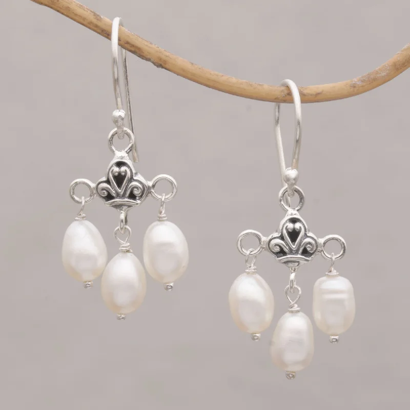 High-End Sparkle, Low-End Prices – Jewelry Sale Live Winter Snowfall Cultured Freshwater Pearl Sterling Silver Dangle Earrings
