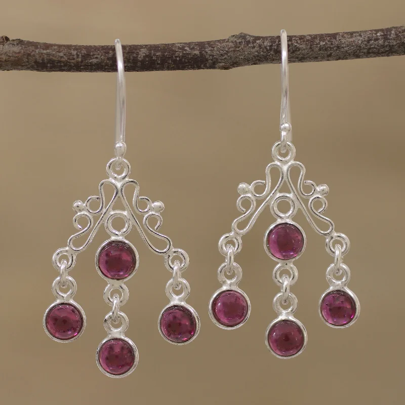 The Ultimate Jewelry Sale – Shop Premium Styles Wonderful Cascade Natural Garnet Chandelier Earrings from India