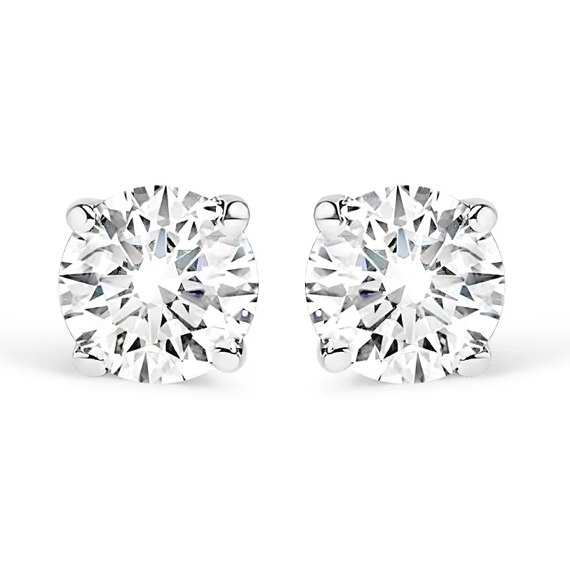 Limited-Time Offer On Elegant Jewelry Pieces .925 Sterling Silver 3/8 Cttw Round Brilliant-Cut Near Colorless Diamond Classic 4-Prong Stud Earrings