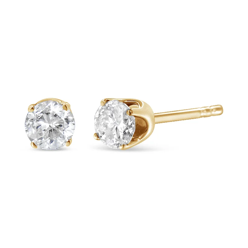 Personalized Jewelry Sale – Meaningful Gifts At Great Prices Gold-Tone Sterling Silver Solitaire Diamond Stud Earrings