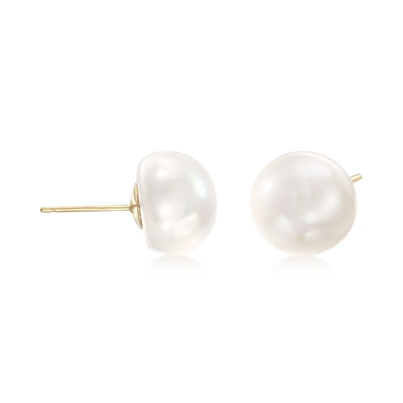 High-Quality Jewelry At A Fraction Of The Cost Ross-Simons 10-11mm Cultured Button Pearl Stud Earrings in 14kt Yellow Gold