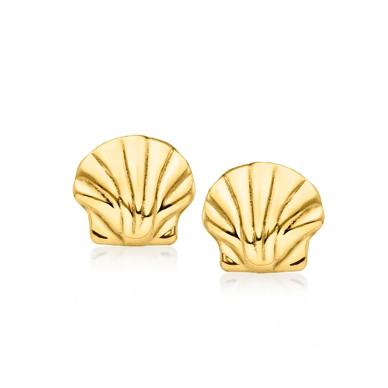 Fine Jewelry, Limited-Time Offers Available Ross-Simons 14kt Yellow Gold Seashell Stud Earrings