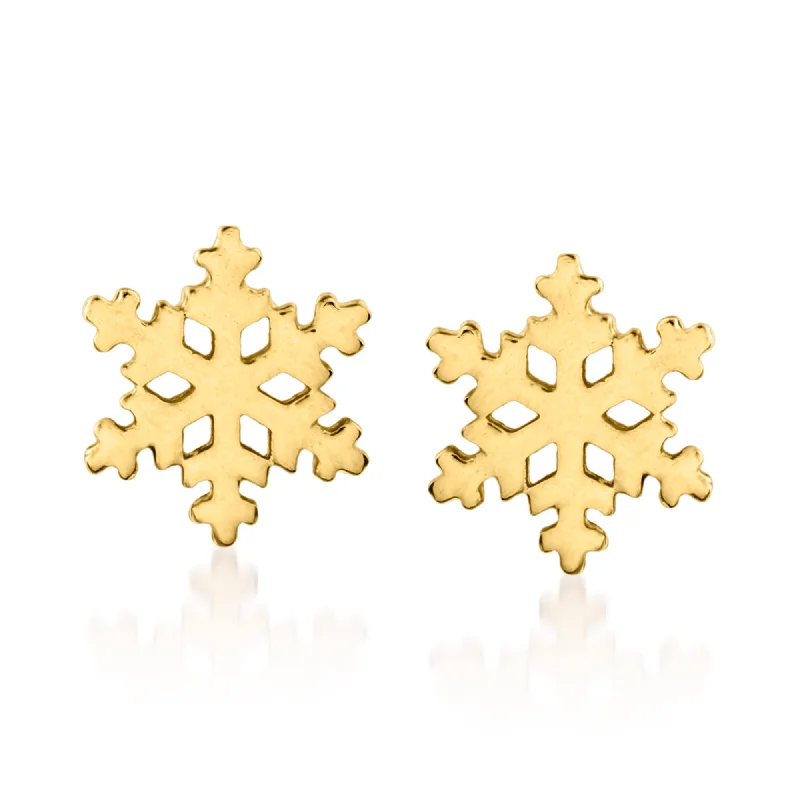 Gorgeous Jewelry, Limited-Time Savings Ross-Simons 18kt Yellow Gold Snowflake Stud Earrings