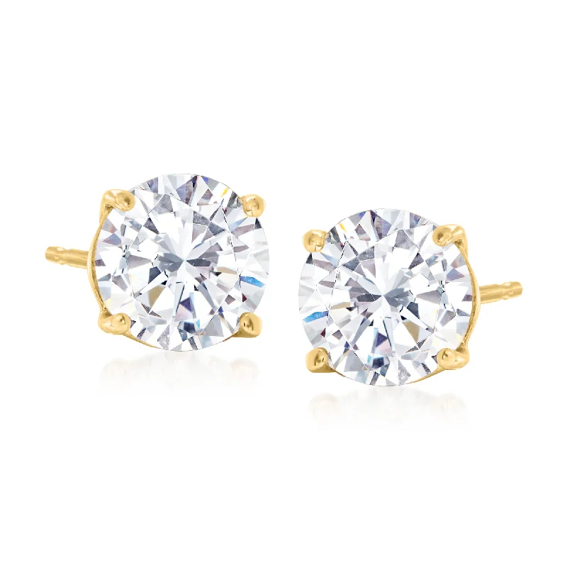 Get Your Favorite Jewelry At The Best Price Ross-Simons CZ Stud Earrings in 14kt Yellow Gold