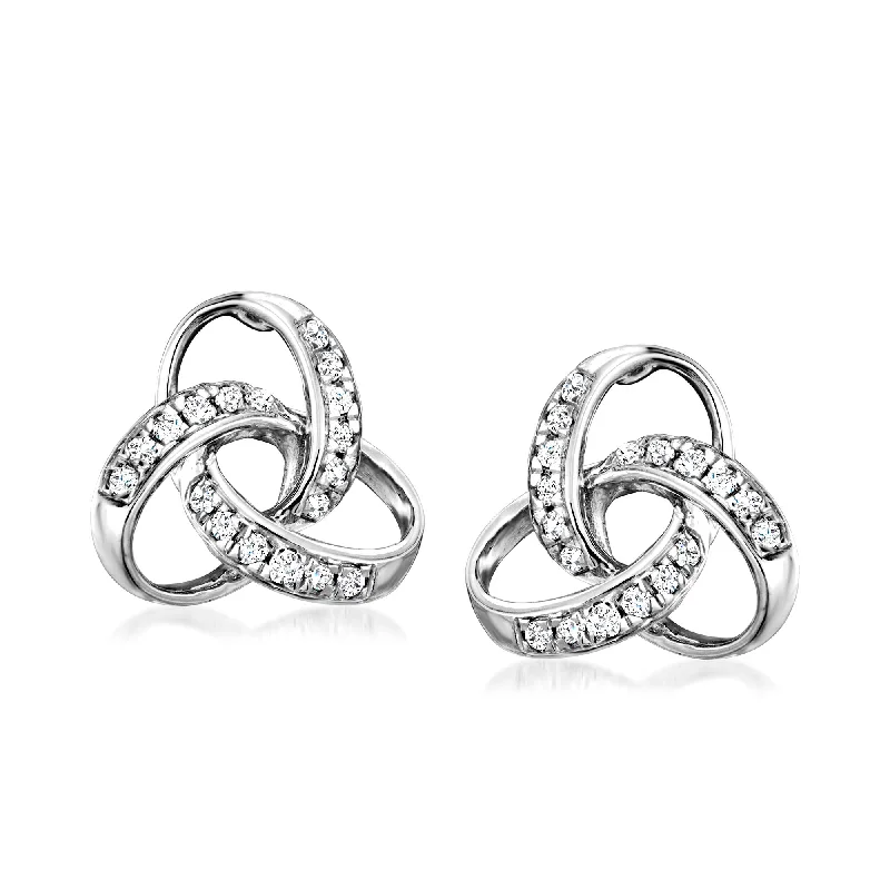 Huge Markdowns On Premium Jewelry Styles Ross-Simons Diamond Celtic Knot Stud Earrings in Sterling Silver