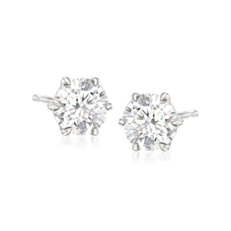 Make Every Moment Shine – Jewelry Discounts Available Ross-Simons Moissanite Stud Earrings in Sterling Silver