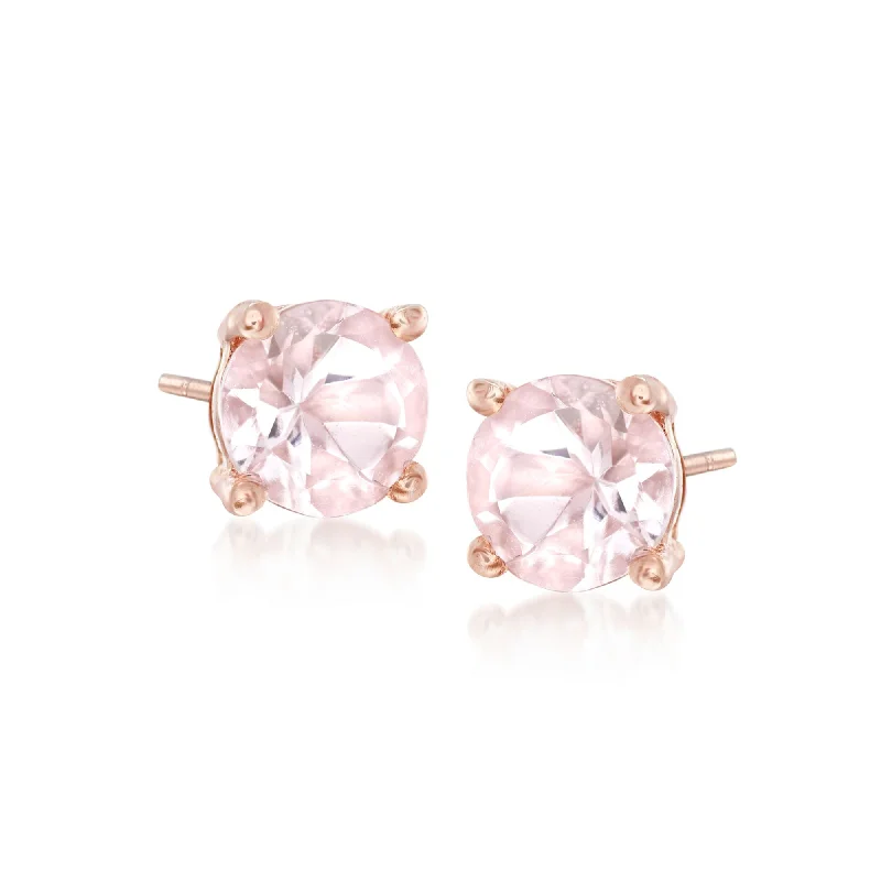 Celebrate With Sparkle – Jewelry Sale Now Live Ross-Simons Morganite Stud Earrings in 18kt Rose Gold Over Sterling
