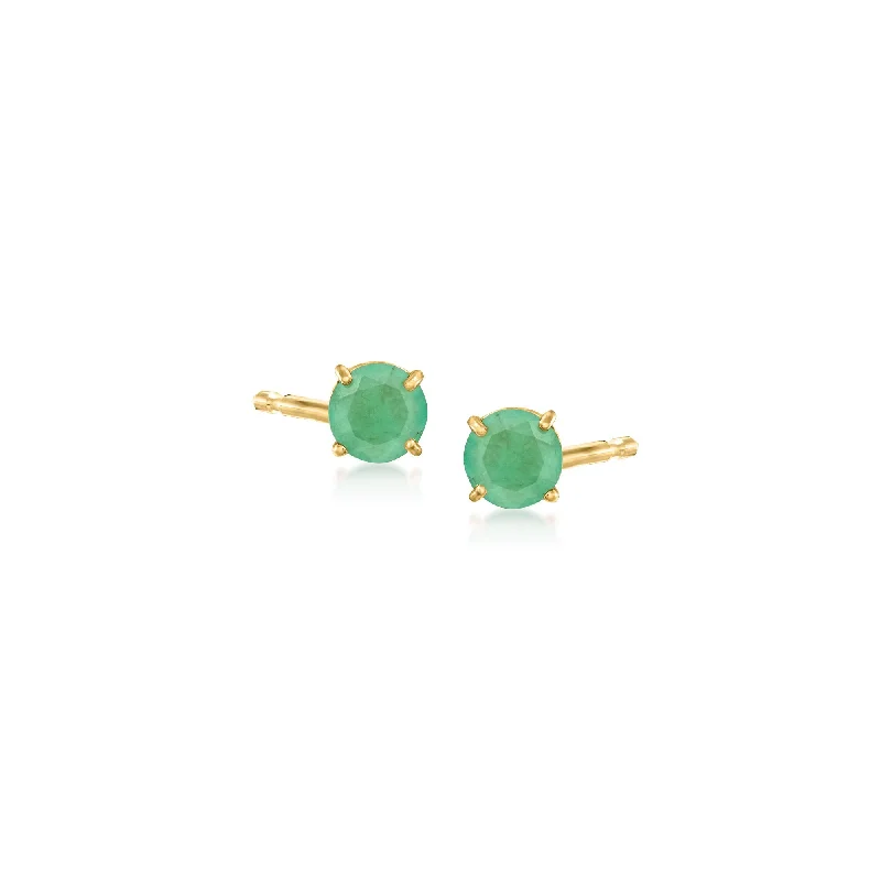 Limited-Time Jewelry Sale – Don't Miss These Deals Ross-Simons Round Emerald Stud Earrings in 14kt Yellow Gold