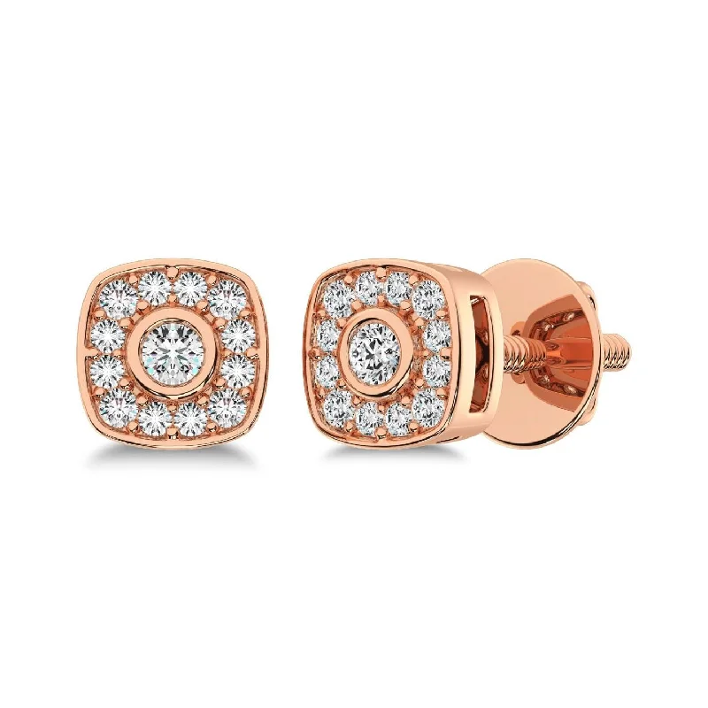 Best Jewelry Sale Prices – Limited-Time Offer 10K Rose Gold 1/5 Ct.Tw. Diamond Square Shape Stud Earrings