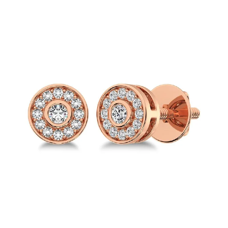 Jewelry Clearance – Final Chance To Save Big 10K Rose Gold 1/6 Ct.Tw. Diamond Round Shape Stud Earrings