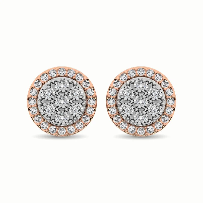 Shop Handcrafted Jewelry At Special Promotional Rates 10K Two Tone 1/2 Ct.Tw. Diamond Stud Earrings