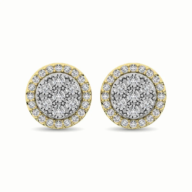 Limited-Time Jewelry Discounts – Shine Without The Splurge 10K Two Tone 1/2 Ct.Tw. Diamond Stud Earrings