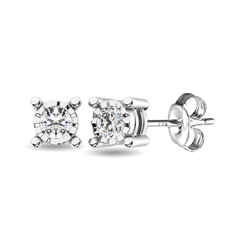 Discover Unique Jewelry With Special Limited-Time Offers 10K White Gold Diamond Stud Earrings