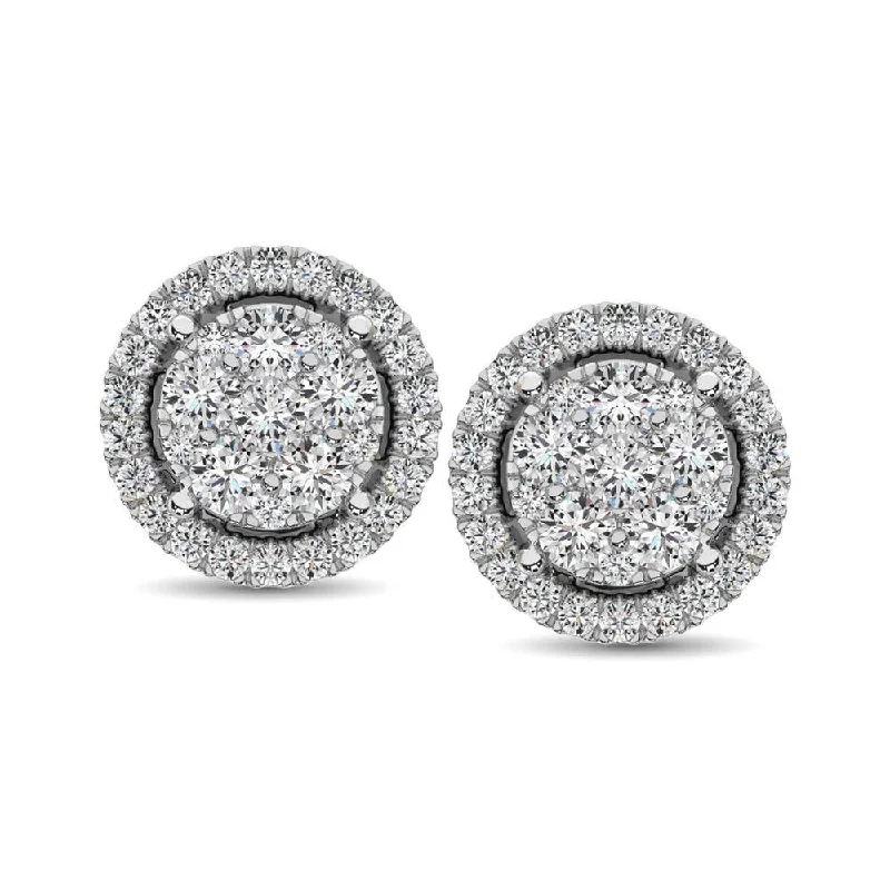 Accessorize For Less – Luxury Jewelry At Affordable Prices 14K White Gold Diamond Flower Stud Earrings