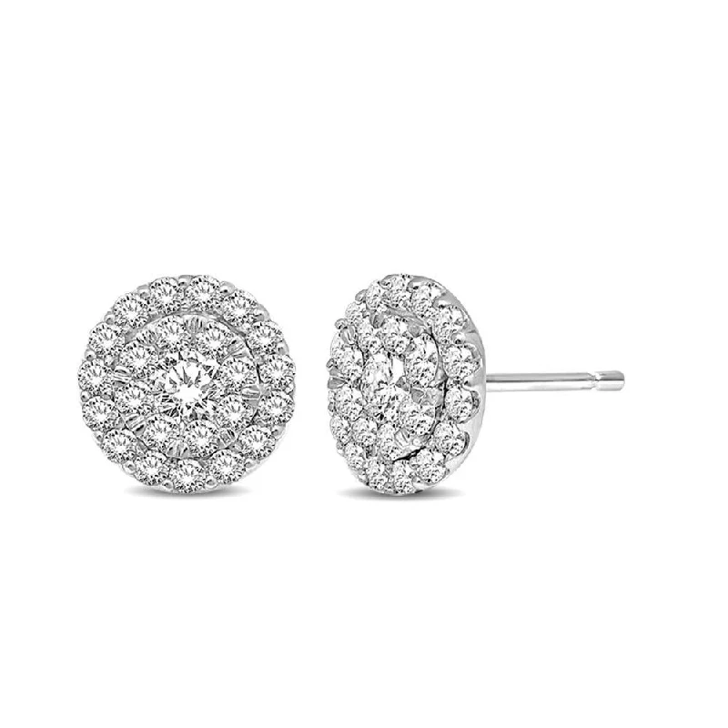 Everyday Jewelry Essentials Now On Sale 14K White Gold 1/2 Ctw Invisible Diamond Stud Earrings