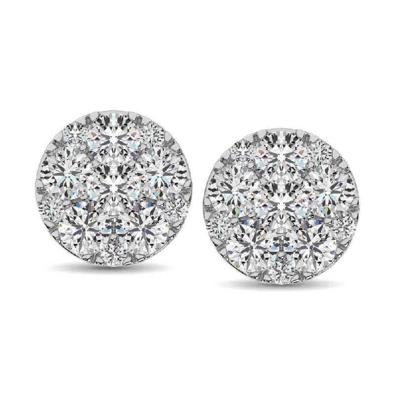 Don't Miss Out On Bestselling Jewelry At Special Prices 14K White Gold Diamond Flower Stud Earrings