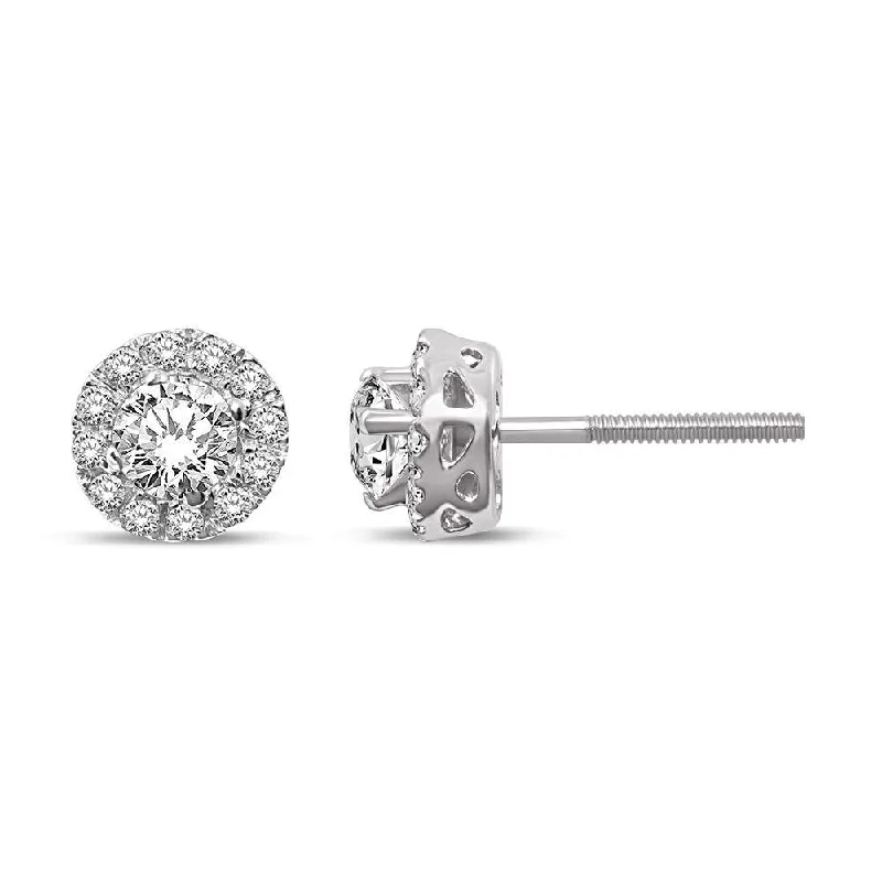 Timeless Jewelry Styles At Wallet-Friendly Prices 14K White Gold Diamond Stud Earrings