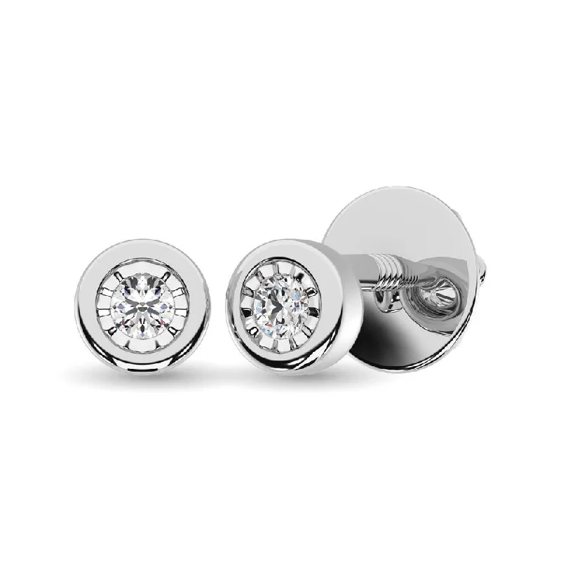 Your Perfect Accessory Now At The Best Price Diamond Solitaire Stud Earrings in 10K White Gold