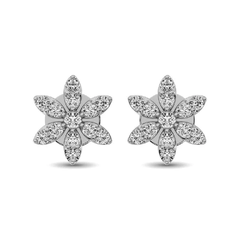 Affordable Luxury Jewelry – Style At A Great Price Diamond 1/3 Ct.Tw. Flower Stud Earrings
