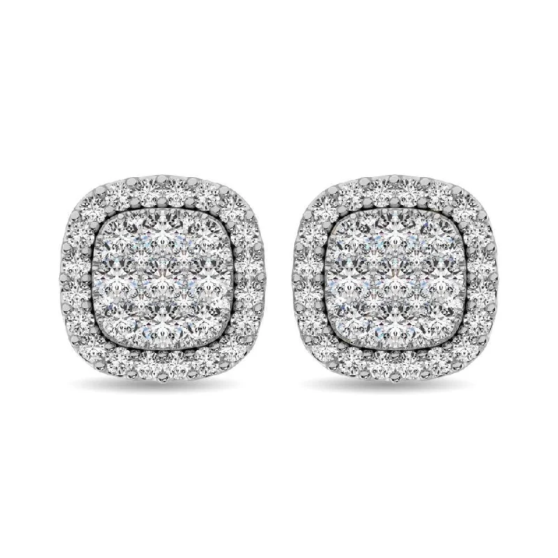 Exclusive Gemstone Jewelry Markdowns – Shop Now Diamond 5/8 Ct.Tw. Cluster Stud Earrings in 14K White Gold