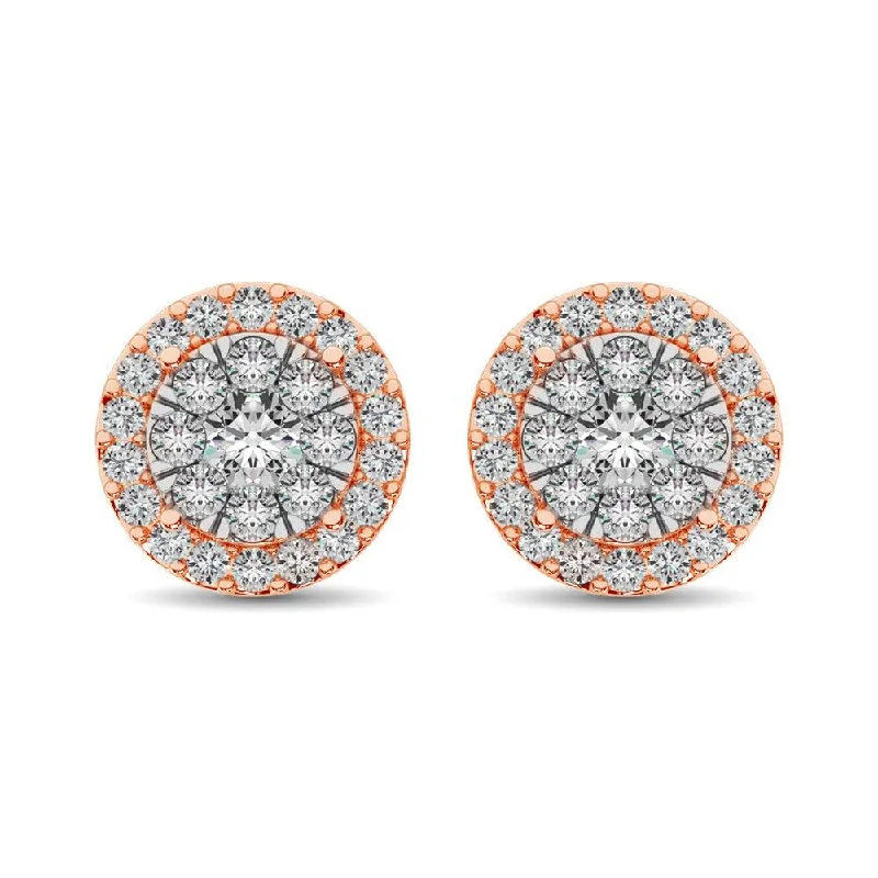 Luxury Jewelry Without The Luxury Price Tag Diamond Stud earrings 3/4 ct tw in 14K Rose Gold