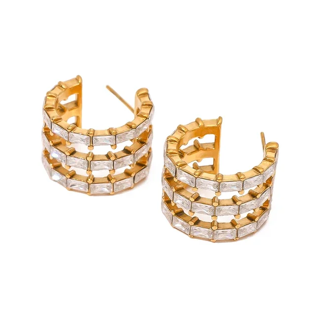Jewelry Sale – Exclusive Styles At Lower Prices Golden Stripes Stone Stud Earrings