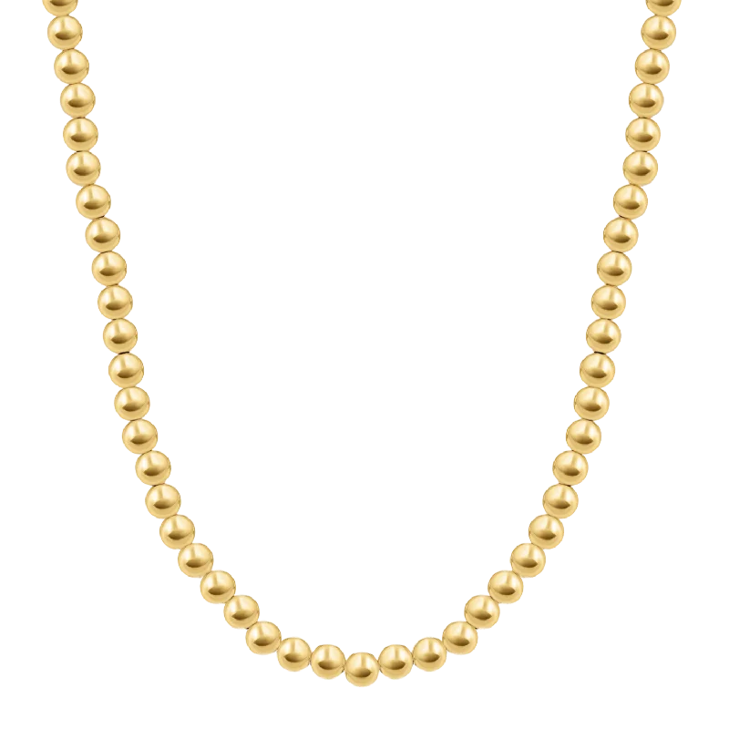 Fashion-Forward Geometric Jewelry For Contemporary Style 6mm Gold Bead Ball Necklace
