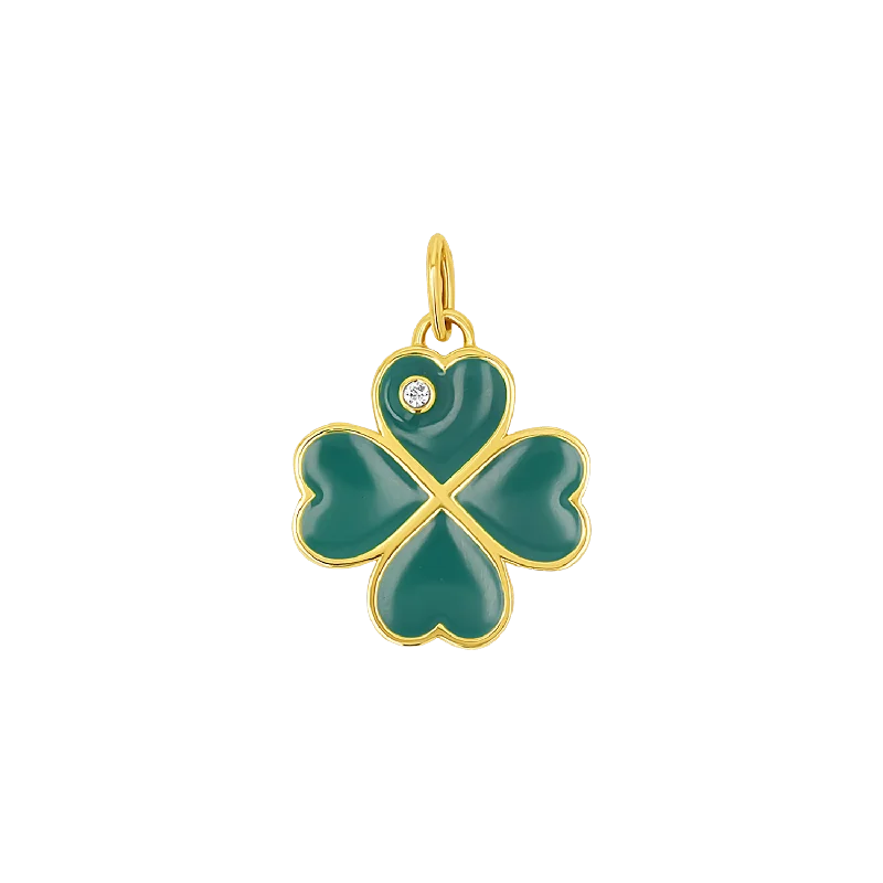 Jewelry Deals That Outshine The Rest Emerald Clover Charm With Diamond Accent