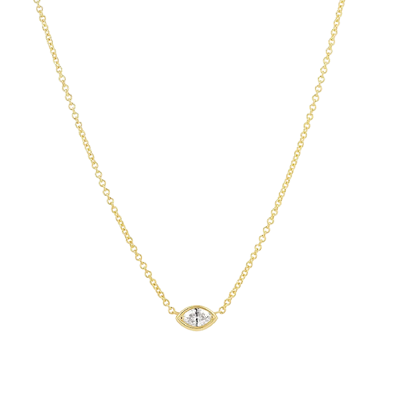 Exclusive Jewelry Offers – Shine For Less Marquise Diamond Solitaire Necklace