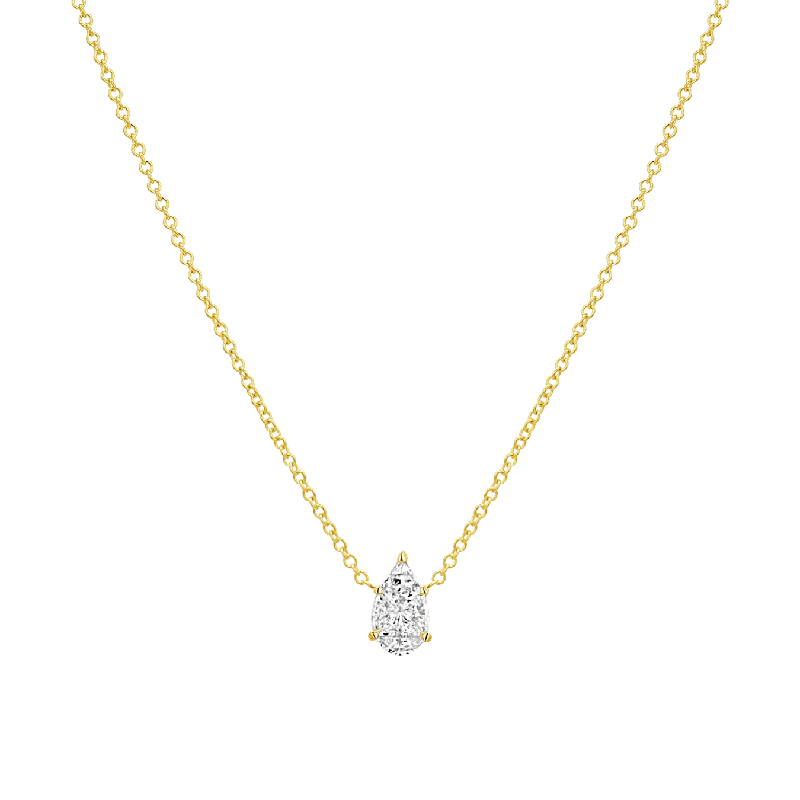 Grab Your Dream Jewelry At The Lowest Prices Pear Shape Illusion Set Diamond Necklace