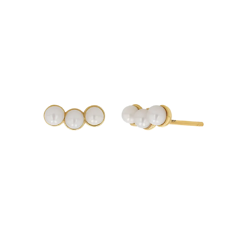 Luxury Meets Affordability – Jewelry Sale Now Live Pearl Trio Stud Earrings